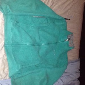 Eddie Bauer fleece full zip blue jacket no hood